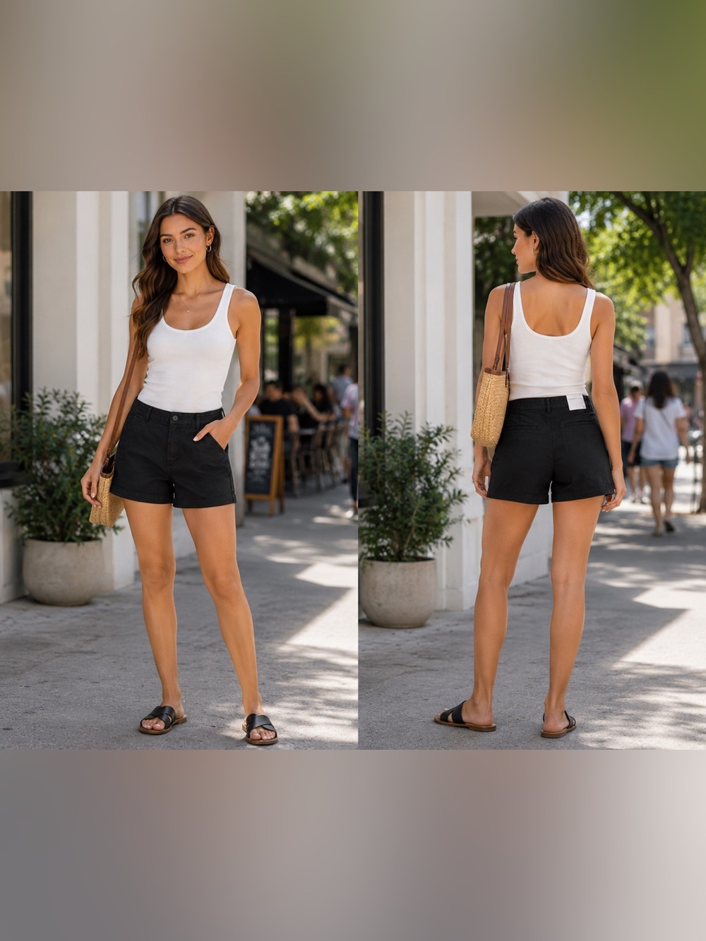 LOFT “The Washed Twill Shorts” Black High-Rise Casual Shorts - size 18 NWT